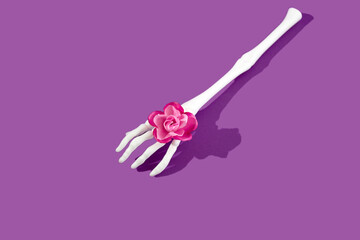 Time for Halloween party and beauty preparation. Bizarre concept.