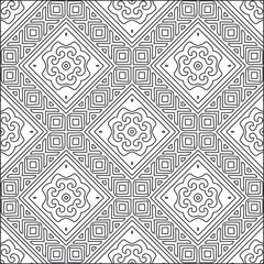  Vector pattern with symmetrical elements . Repeating geometric tiles from striped elements. black patterns.