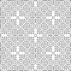  Vector pattern with symmetrical elements . Repeating geometric tiles from striped elements. black patterns.