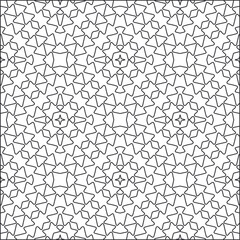  Vector pattern with symmetrical elements . Repeating geometric tiles from striped elements. black patterns.