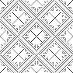 Vector pattern with symmetrical elements . Repeating geometric tiles from striped elements. black patterns.