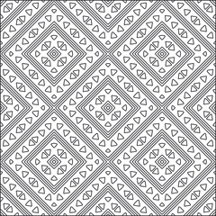 Vector pattern with symmetrical elements . Repeating geometric tiles from striped elements. black patterns.