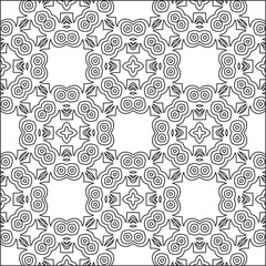 Vector pattern with symmetrical elements . Repeating geometric tiles from striped elements. black patterns.