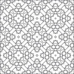 Vector pattern with symmetrical elements . Repeating geometric tiles from striped elements. black patterns.