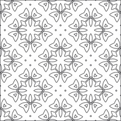 Vector pattern with symmetrical elements . Repeating geometric tiles from striped elements. black patterns.