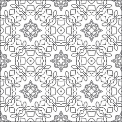 Vector pattern with symmetrical elements . Repeating geometric tiles from striped elements. black patterns.
