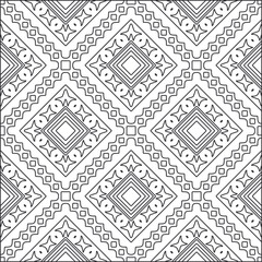 Vector pattern with symmetrical elements . Repeating geometric tiles from striped elements. black patterns.