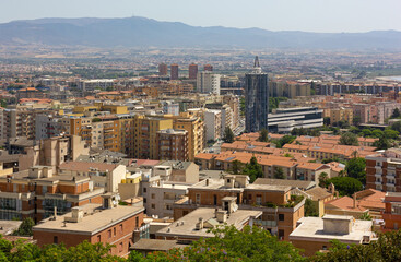 Fototapeta na wymiar View of the city of Cagliari, Italy, from Castello historic district