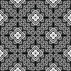 Seamless vector pattern in geometric ornamental style. Black ornament.