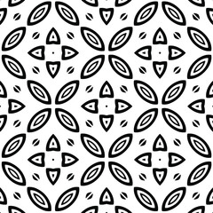 Seamless vector pattern in geometric ornamental style. Black ornament.