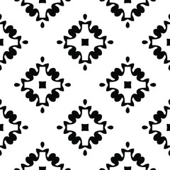 Seamless vector pattern in geometric ornamental style. Black ornament.