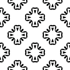 Obraz premium Seamless vector pattern in geometric ornamental style. Black ornament.