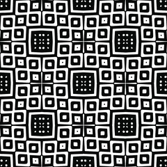 Seamless vector pattern in geometric ornamental style. Black ornament.