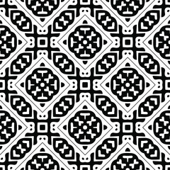 Seamless vector pattern in geometric ornamental style. Black ornament.