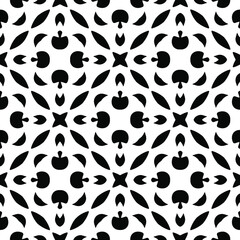  Seamless vector pattern in geometric ornamental style. Black ornament.