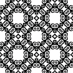  Seamless vector pattern in geometric ornamental style. Black ornament.