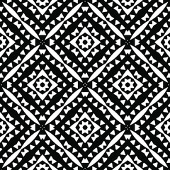  Seamless vector pattern in geometric ornamental style. Black ornament.