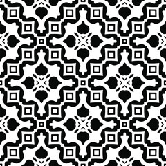 Seamless vector pattern in geometric ornamental style. Black  ornament.