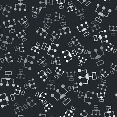 Grey Algorithm icon isolated seamless pattern on black background. Algorithm symbol design from Artificial Intelligence collection. Vector