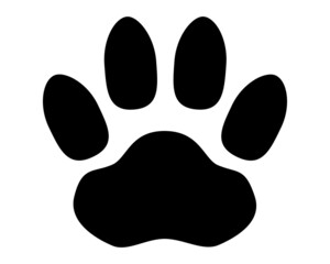 Animal footprints - vector silhouette illustration for logo or pictogram. Cat footprints for sign or icon