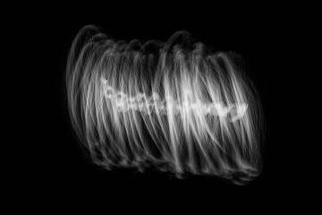 Abstract Light Painting Swirls on Black Background