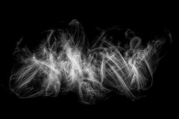 Abstract Light Painting Dashes on Black Background