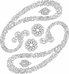 Fototapeta premium Embroidery patterns mandala design of element with decorative circle pattern