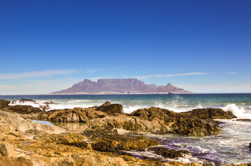 Table mountain beach , view from Blouberg cape town