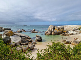 Tropical rocky beach in South Africa