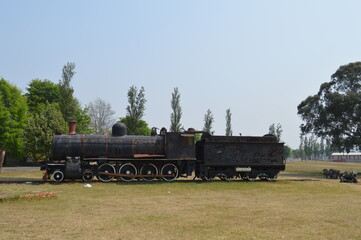 An old locomotive in display in a park in Ermelo South Africa