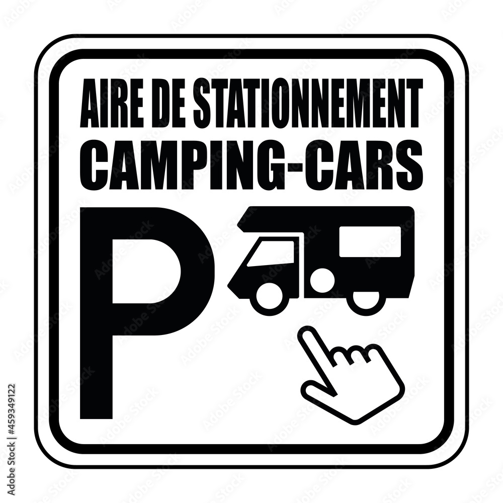 Poster Logo aire de stationnement camping-cars.