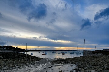 Beautiful lights in the sky in Brittany France