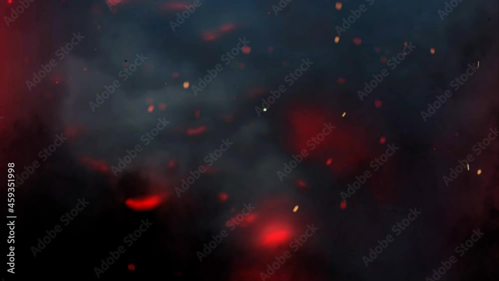 Wall mural dark evil clouds raining sparks 4k loop features dark ominous clouds glowing red with red and orange