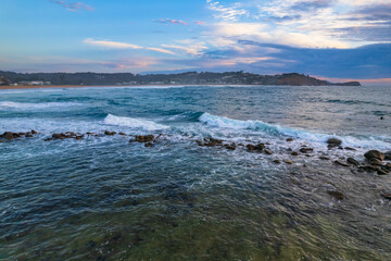 Aerial Sunrise Seascape with Clouds