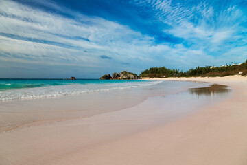 Beautiful Horseshoe Bay Beach on the island of Bermuda.