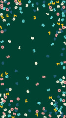 Falling pastel numbers. Math study concept with flying digits. Attractive back to school mathematics banner on blackboard background. Falling numbers vector illustration.