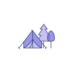 Camping outdoor tent icon vector