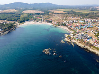 Naklejka premium Aerial view of Arapya beach near town of Tsarevo, Bulgaria