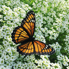 monarch butterfly on white flower