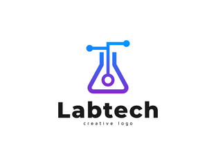 Laboratory symbol and technology logo design concept