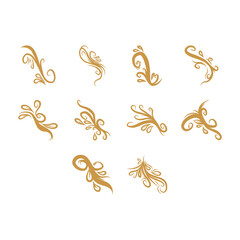 collection of cartoon vintage ornament icon vector