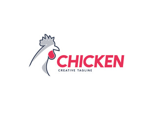 Chicken rooster head logo design template