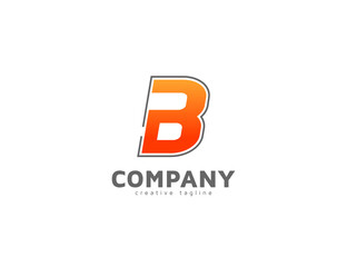 Obraz premium Modern gradient letter b logo design template