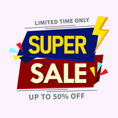 super sale banner vector. banner promotions. super sale