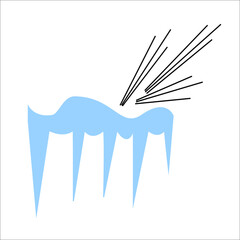 blue icicle frost isolated line