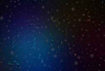 Dark BLUE vector pattern in Christmas style.