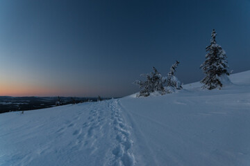 Abenddämmerung in Winterlandschaft Schwarzwald