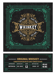 Whiskey label with old frames