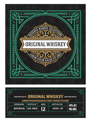 Whiskey label with old frames
