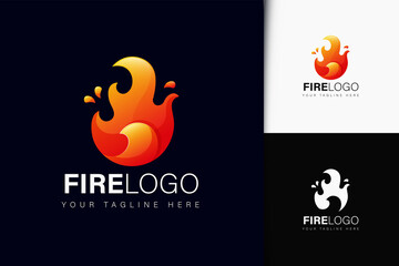 Fire logo design with gradient